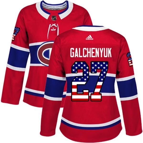 Damen Montreal Canadiens Trikot Alex Galchenyuk 27 Rot USA Flag Fashion Authentic